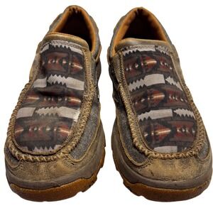 Twisted X Mens ecoTWX Driving Moc Brown Southwestern Slip On Shoes 9M